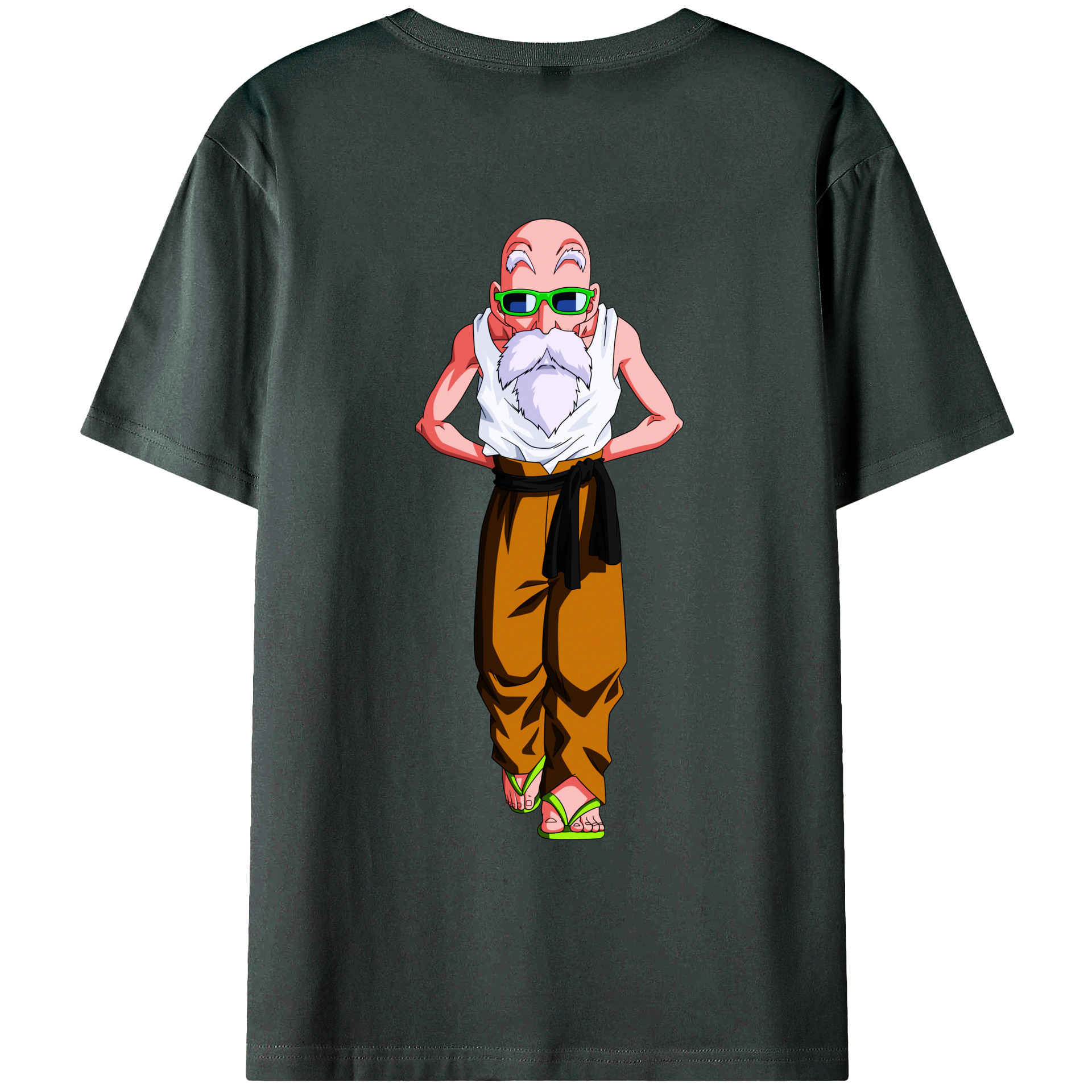 （画像用） ドラゴンボール 亀仙人（かめせんにん） DRAGON BALL Master Roshi Kame Sennin 綿100％ メンズ半袖Tシャツ（バックプリント） 通気性